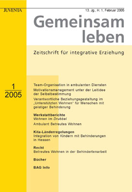 Titelbild der Zeitschrift: Gemeinsam leben - Zeitschrift für integrative Erziehung