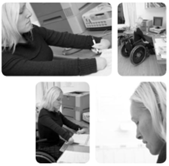 Vier
Fotos von Sabrina Nitz an ihrem Arbeitsplatz.