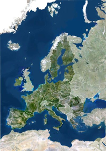 Eine Karte von Europa.